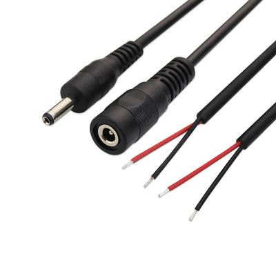 China 1m 2m Length DC Power Cables Cord 5.5×2.5mm Female To Open End for sale