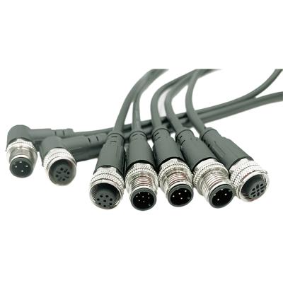 China M12 Waterproof Cable Assemblies Male To Female With 4 Pin 8 Pin Connector for sale