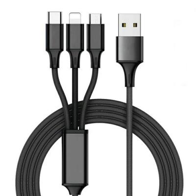 Chine 3 en 1 câble de données de charge USB 2.4A type C ODM d'OEM de fonction multi-port à vendre