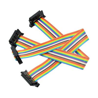 China Kundengebundene IDC 16 Pin Flat Ribbon Cable With Neigungs-Verbindungsstücke des Draht-Messgerät-AWG28# 2.54mm zu verkaufen
