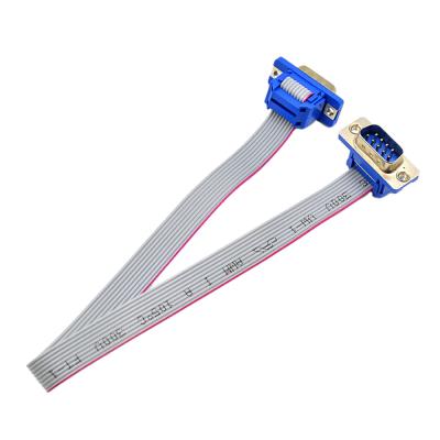 China Flat Ribbon IDC Cable Assemblies With DB37 Male Female Blue Connector RS232 Adapter for sale