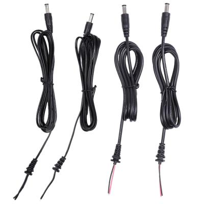 China Male And Female Power Cable Assemblies With Strain Relief DC 5.5mm X 2.1mm Barrel Jack for sale