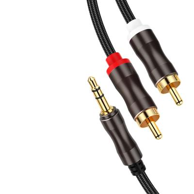 China Colorful Video Audio Cables , Stereo Jack Cables 2 Rca 3.5Mm Digital To Male For Car for sale