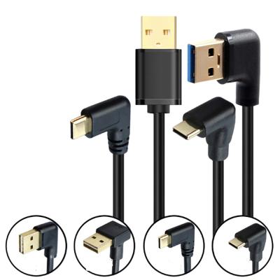China Dual Right Angle L Shaped USB Cable , USB Type C Cable 5 Gbps Charging Speed for sale