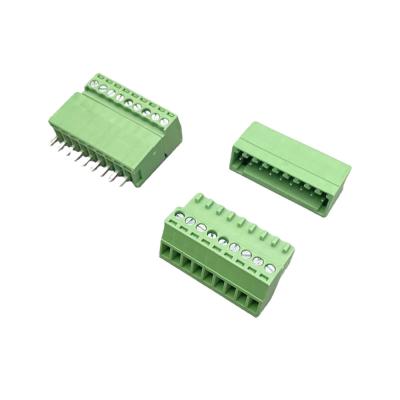 China Male Female Pluggable Terminal Block Connector 3.81mm Pitch 2-16 Pins Plug In Right Angle Vertical for sale