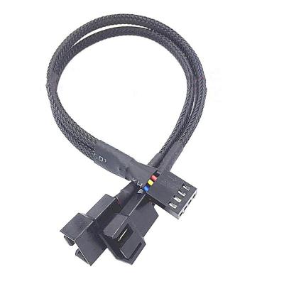China Bylon Protection  2.54mm Pitch 4 Pin Wire Harnesses 30cm Length Black Color For Computer 'S Fan à venda