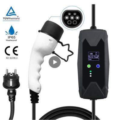 China Ethemet Communication 32A Pole Mounted Ev Charger Portable Evse Level 2 IP55 for sale