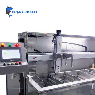 China 108L Five Tanks Automatic Ultrasonic Cleaning Machine With Robot Arm for sale