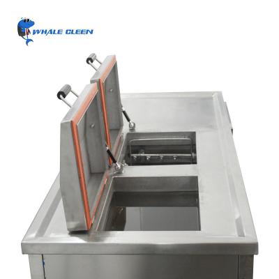China Industrial Ultrasonic Cleaning Machine 61L With Two Baths Cleaning Heating Spraying zu verkaufen