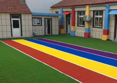 China 30mm Red Blue Yellow Artificial Grass Turf for Kindergarten for sale