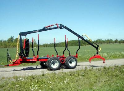 China 10 Ton Log Crane Trailer , Forestry Industry 2.5m2 Hydraulic Crane For Trailer for sale