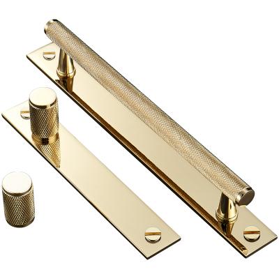 China Modern Brass Knurled Handle Solid Cupboard Cabinet Pull Handle And Knobs Black/Chrome/Gold for sale