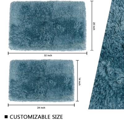 China Customized Size Water Absorption Bath Mat Pile 3cm Eco Friendly Bathroom Rugs for sale