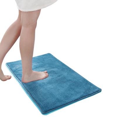 China Soft Warm Memory Foam Runner Bath Mat PVC Backing Plush Bathroom Carpet for sale