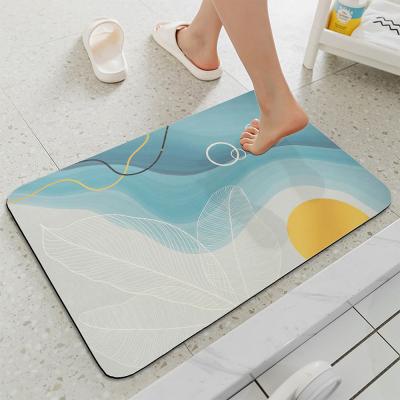 China Rectangle Multicolor Printed Diatomaceous Earth Drying Mat for sale