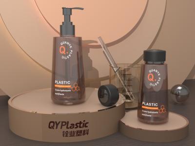 China bomba de la loción de Amber Shampoo Bottle With Black del estilo de 350ml Fastigiated en venta