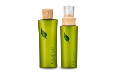 China Eco Friendly Pump Custom Cosmetic Bottles With Wooden Cap , Empty Plastic Pump Bottles for sale
