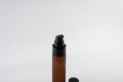 China Eco Friendly Amber Cosmetic Bottles With LOGO Printing And Label Stick for sale