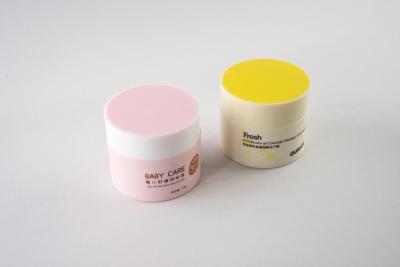 China Bunte glatte kosmetische Plastikgläser für Körperpflege-Produkt-Überwurfmutter zu verkaufen