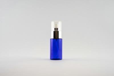 China Schöne blaue kundenspezifische kosmetische Flaschen mit Pumpen-Sprüher-runder Form zu verkaufen