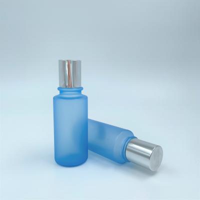 China PP Cap Matte Blue Color Plastic 150ml Pet Bottle For Personal Skincare for sale