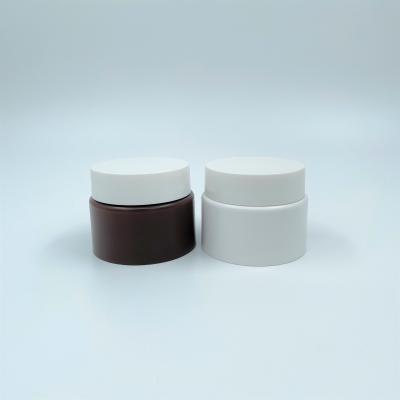 China Single Wall Round Flat 100ml Plastic Cream Containers For Cosmetic Packaging for sale