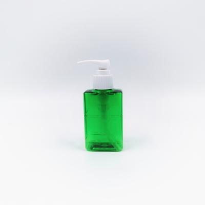 China Square 100ml Green PET Plastic Bottle 24mm With Lotion Pump for sale
