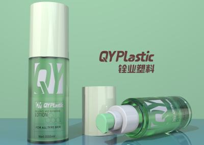 China Transparent Green Plastic Toner Bottle 50ml 100ml With Overcap Lotion Pump for sale