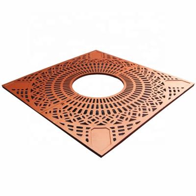 Китай Внешняя литая железа деревянная решетка решетка квадратная форма с полиэфирным порошковым покрытием продается