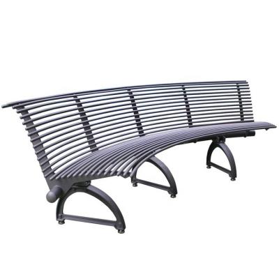 China OEM ODM Outdoor Metal Benches With Cast Iron Legs Round Steel Pipe Seat Pan for sale