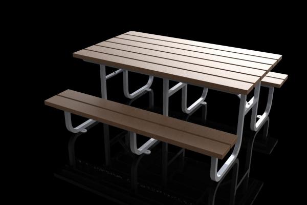 Quality Rectangular Outdoor Table Benches With Hot Dip Galvanized Powder Coated for sale
