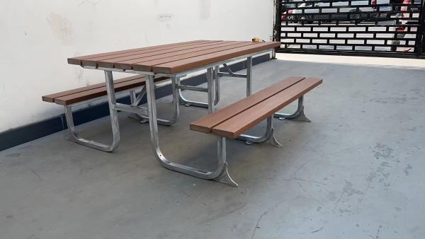 Quality Rectangular Outdoor Table Benches With Hot Dip Galvanized Powder Coated for sale