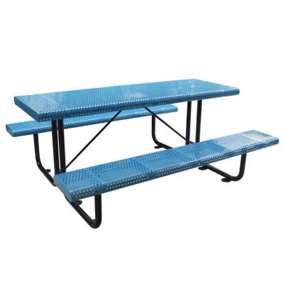 China Waterproof Metal Picnic Table With Benches Anti Rust Durable Weather Resistant for sale
