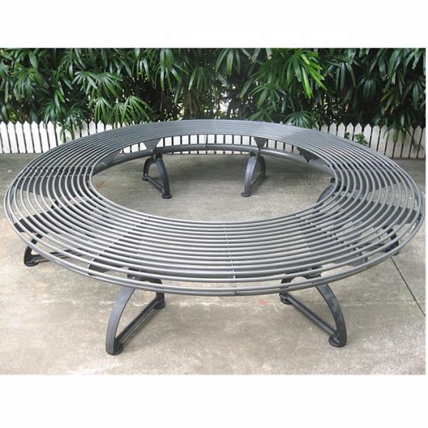 Quality Cast Iron Metal Tree Surround Bench With Polyester Powder Coating for sale