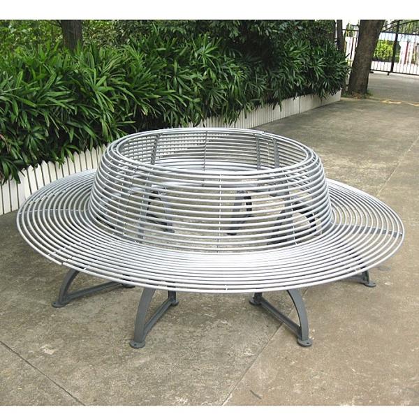 Quality Outdoor Farmhouse Round Tree Benches With Sandblast Zinc Spraying Powder Coating for sale