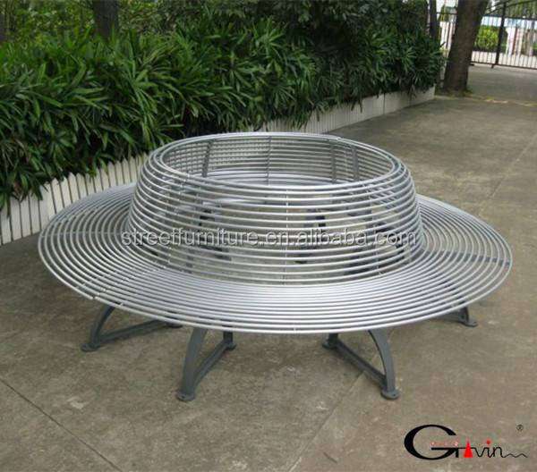 Quality Outdoor Farmhouse Round Tree Benches With Sandblast Zinc Spraying Powder Coating for sale