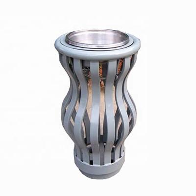 China Curved Shape Outdoor Ashtray Stand , Surface Mounted Metal Cigarette Bin for sale