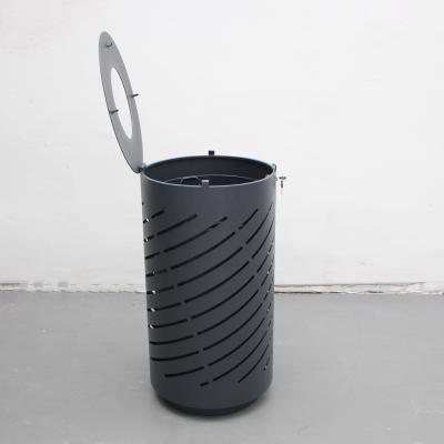 China Laser Cut Outdoor Stainless Steel Ashtray Bin With 73L Galvanized Steel Liner for sale