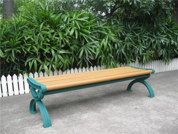 Quality Antique Garden Furniture Wooden Bench With Sandblasting Zinc Spraying Finish for sale