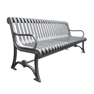 China Outdoor Urban Metal Bench , Steel Patio Bench With Mild Steel Cast Iron Material for sale