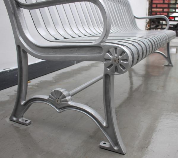 Quality Outdoor Urban Metal Bench , Steel Patio Bench With Mild Steel Cast Iron Material for sale
