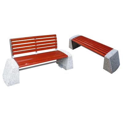 Китай ODM Современные каменные и деревянные наружные скамейки с спинной стойкой продается