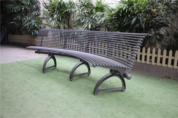 Quality Custom Curved Outdoor Metal Benches For Bus Stop Park Street for sale