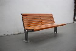 Quality Flange Surface Mounted Outdoor Wooden Bench With Backrest OEM ODM for sale