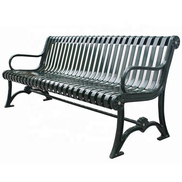 Quality Cast Iron Outdoor Metal Benches Modern Style For Garden School for sale