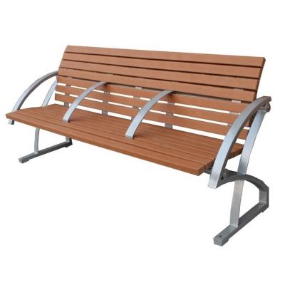 China 3 Seater Garden Outdoor Recycled Plastic Benches With Back And Middle Armrest for sale