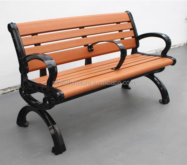 Quality 3 Seater Outdoor Recycled Plastic Benches With Cast Aluminum Legs 1800mm Length for sale
