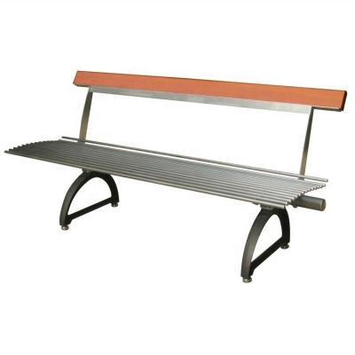 China Modern Outdoor Stainless Steel Garden Bench With Cast Iron Legs for sale
