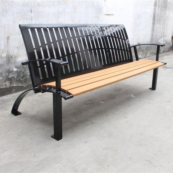 Quality Glossy Matte Finish Outdoor Recycled Plastic Benches With Powder Coated Steel for sale