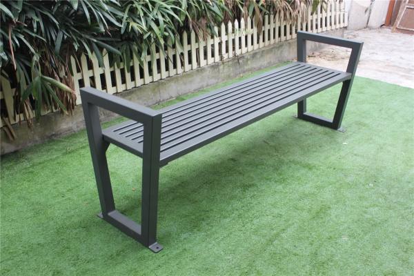 Quality Waterproof Metal Park Benches , Anti Rust Mild Steel Bench With Armrests for sale